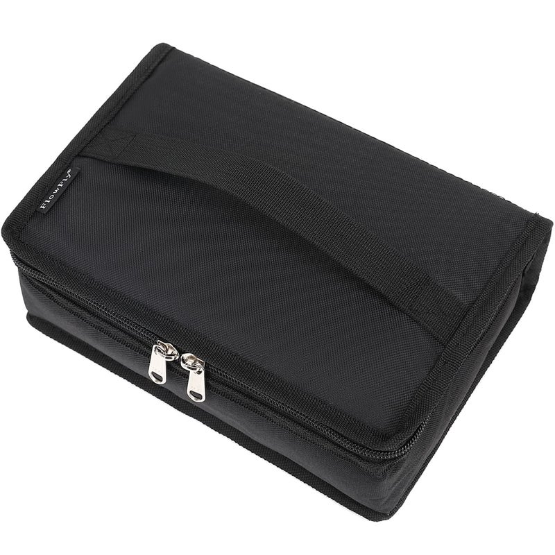 FlowFly Small Insulated Lunch box Portable Soft Bag Mini Cooler Thermal Meal Tote Kit with Handle for Work & School, Black - Image 1